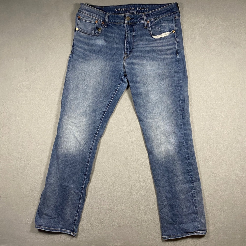 American Eagle Original Bootcut Jeans Mens 34x34 Blue Airflex+ Medium Wash Denim